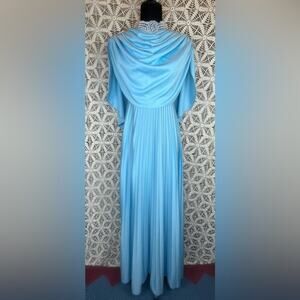 Grecian Draped Cowl Neck Maxi Dress